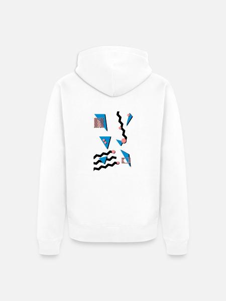 Retro Muster - Unisex Premium Bio Zip Hoodie - Weiß