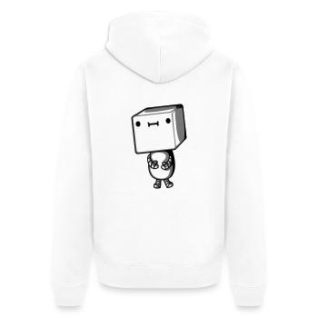 Niedlicher kleiner Roboter - Unisex Premium Bio Zip Hoodie - Weiß - Hinten - Thijin (182cm)