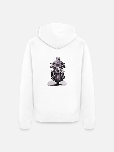 GS Motorradfahrer black - Unisex Premium Bio Zip Hoodie - Weiß