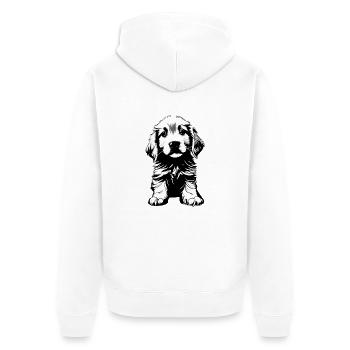 Labrador, propriétaire du chiot Labrador Retriever - Veste à capuche bio Premium Unisexe - blanc - Dos - Thijin (182cm)