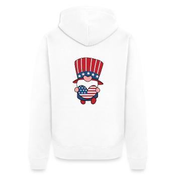 amerikanischer Zwerg - Unisex Premium Bio Zip Hoodie - Weiß - Hinten - Thijin (182cm)