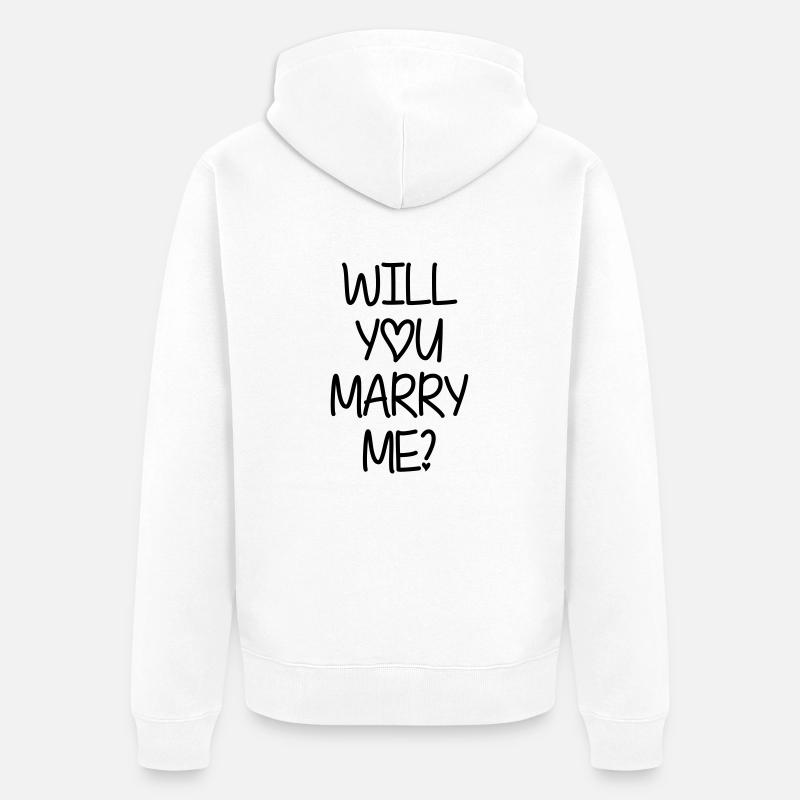 Will you marry me? - Unisex Premium Bio Zip Hoodie - Weiß