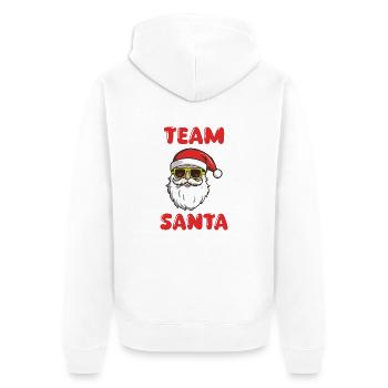 santa weihnachtsmann team - Unisex Premium Bio Zip Hoodie - Weiß - Hinten - Thijin (182cm)