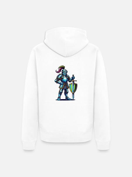 Knight Comic - Unisex Premium Organic Zip Hoodie - white