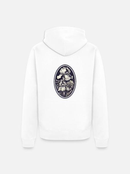 Viktorianische Vintage-Iris - Unisex Premium Bio Zip Hoodie - Weiß