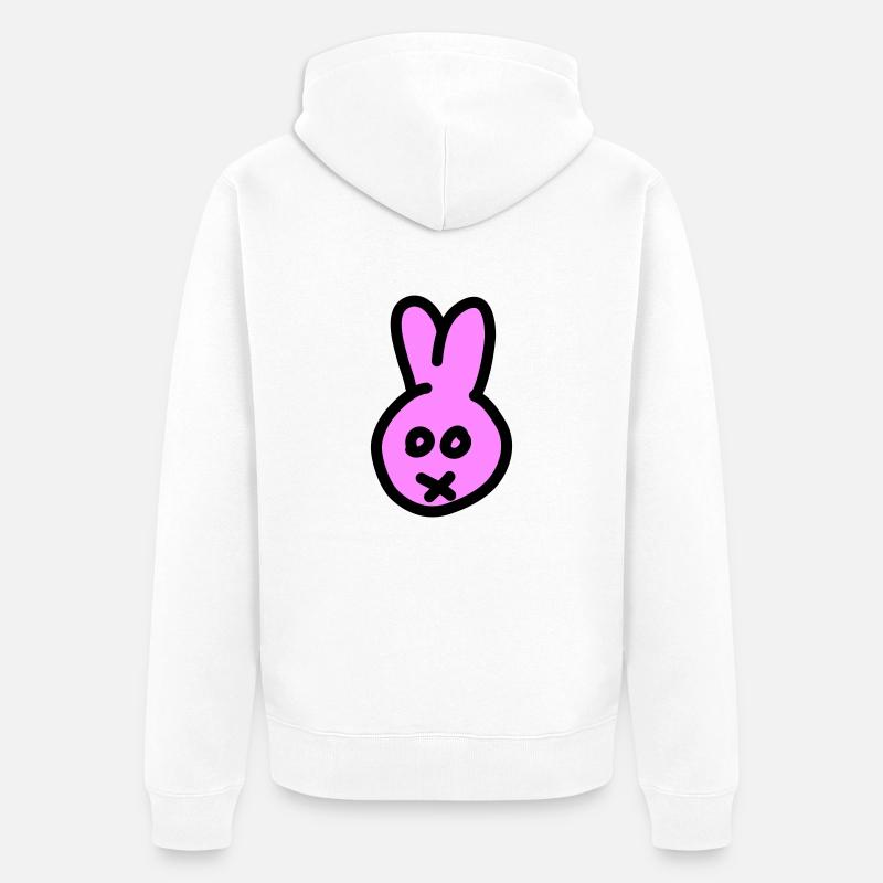 Bunny 2c - Unisex Premium Bio Zip Hoodie - Weiß