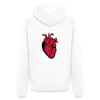 Coeur Coeur - Veste à capuche bio Premium Unisexe - blanc - Dos - Thijin (182cm)