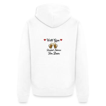 Gibt zahnärztliche Ratschläge für Bier - Unisex Premium Bio Zip Hoodie - Weiß - Hinten - Thijin (182cm)