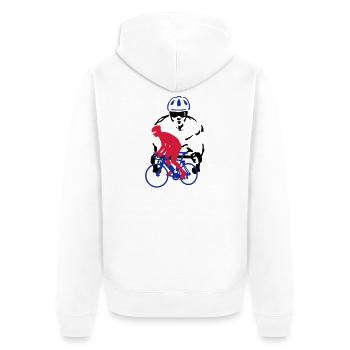 Rennrad - Unisex Premium Organic Zip Hoodie - white - Back - Thijin (182cm)