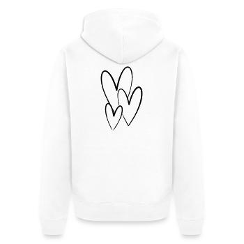 Heart symbol friendship drawing love gift - Unisex Premium Organic Zip Hoodie - white - Back - Thijin (182cm)