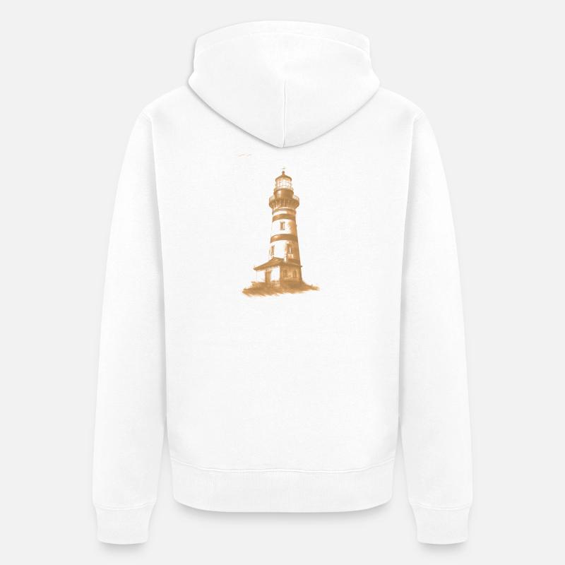 Accent de couleur phare - Veste à capuche bio Premium Unisexe - blanc