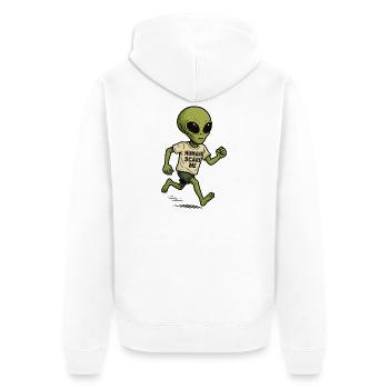 Alien Extraterrestre avec de l’humour - Les humains me font peur - Veste à capuche bio Premium Unisexe - blanc - Dos - Thijin (182cm)