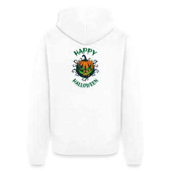Green Look Pumpkin Halloween - Unisex Premium Organic Zip Hoodie - white - Back - Thijin (182cm)
