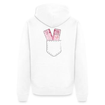 LUFTMOND - Unisex Premium Bio Zip Hoodie - Weiß - Hinten - Thijin (182cm)