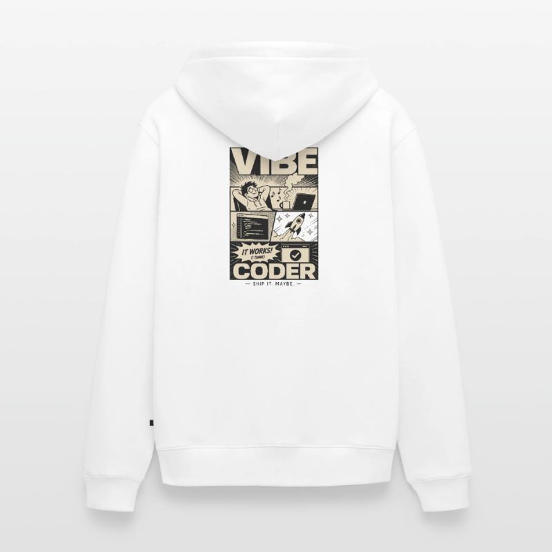 Vibe Coder Programmer Humor Unisex Premium Organic Zip Hoodie