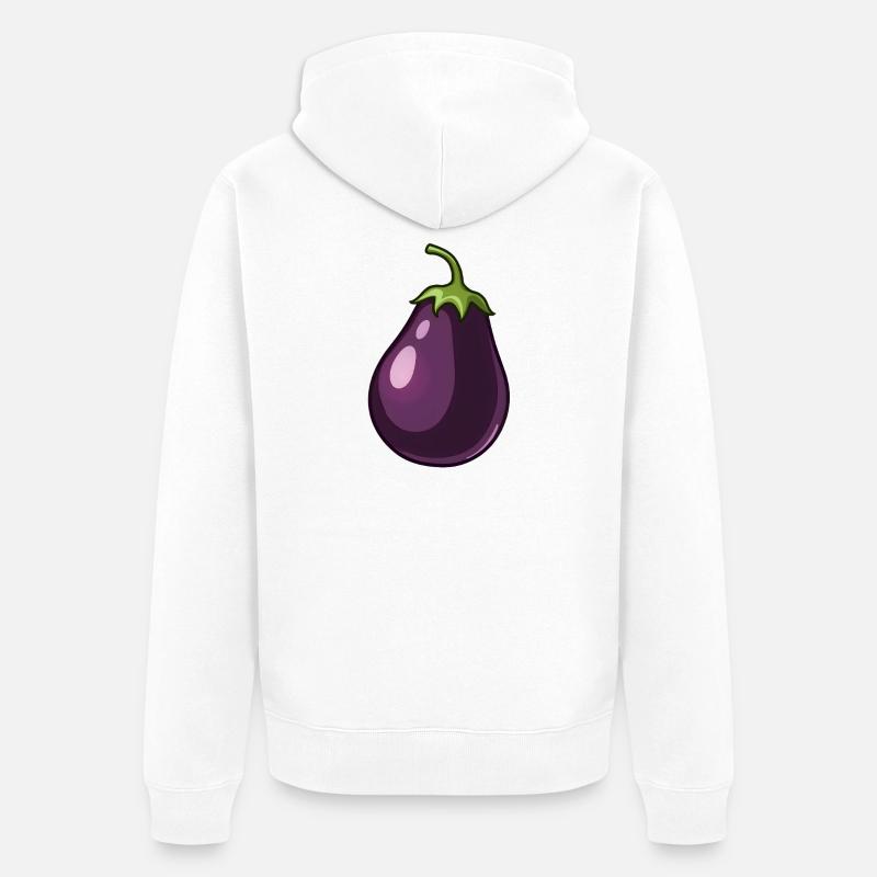 aubergine - Veste à capuche bio Premium Unisexe - blanc