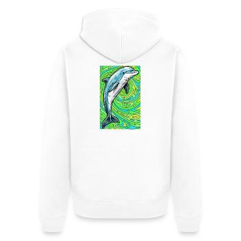 dauphin - Veste à capuche bio Premium Unisexe - blanc - Dos - Thijin (182cm)