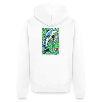dauphin - Veste à capuche bio Premium Unisexe - blanc - Dos - Thijin (182cm)