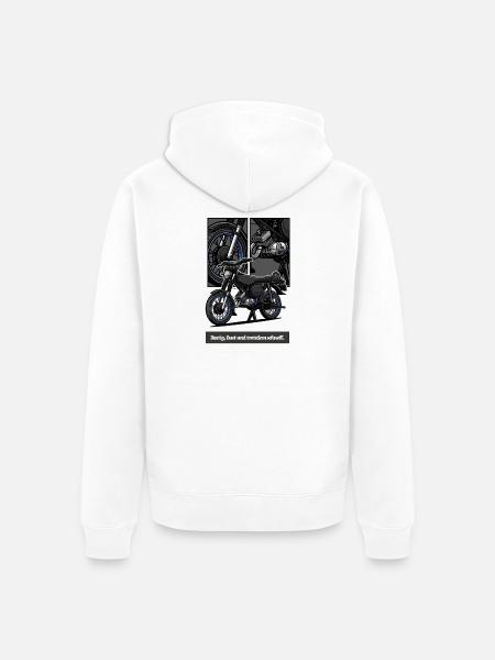 S51 (blau) // Illustration - Unisex Premium Bio Zip Hoodie - Weiß