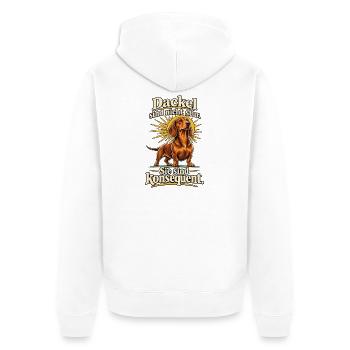 Dackelbesitzer Dackel Spruch Stur Humor - Unisex Premium Bio Zip Hoodie - Weiß - Hinten - Thijin (182cm)