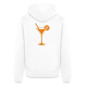 Orangen Cocktailglas Linienkunst - Unisex Premium Bio Zip Hoodie - Weiß - Hinten - Thijin (182cm)