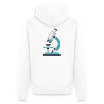 Mikroskop - Unisex Premium Bio Zip Hoodie - Weiß - Hinten - Thijin (182cm)
