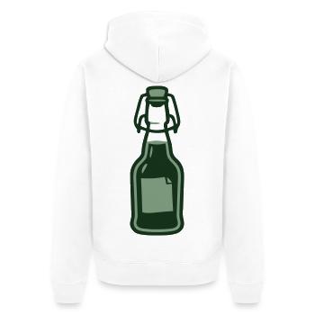 Ingwer Buegelflasche Saft Icon - Unisex Premium Bio Zip Hoodie - Weiß - Hinten - Thijin (182cm)