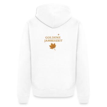 Goldene Herbstblätter Jahreszeit Motiv - Unisex Premium Bio Zip Hoodie - Weiß - Hinten - Thijin (182cm)