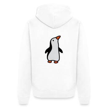 Penguin looks up 3 - Unisex Premium Organic Zip Hoodie - white - Back - Thijin (182cm)