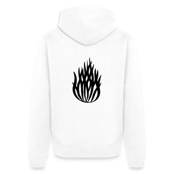Feuer, Flammen - Unisex Premium Bio Zip Hoodie - Weiß - Hinten - Thijin (182cm)
