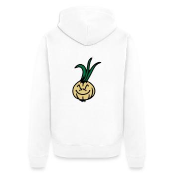 Böse Zwiebel 3 - Unisex Premium Bio Zip Hoodie - Weiß - Hinten - Thijin (182cm)