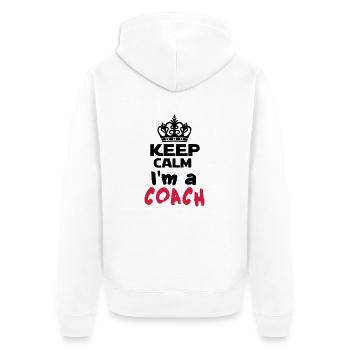 i'm a coach 2 - Veste à capuche bio Premium Unisexe - blanc - Dos - Thijin (182cm)