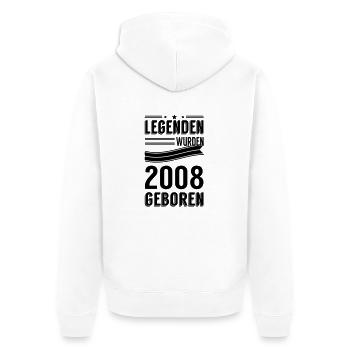 2008 - Unisex Premium Bio Zip Hoodie - Weiß - Hinten - Thijin (182cm)