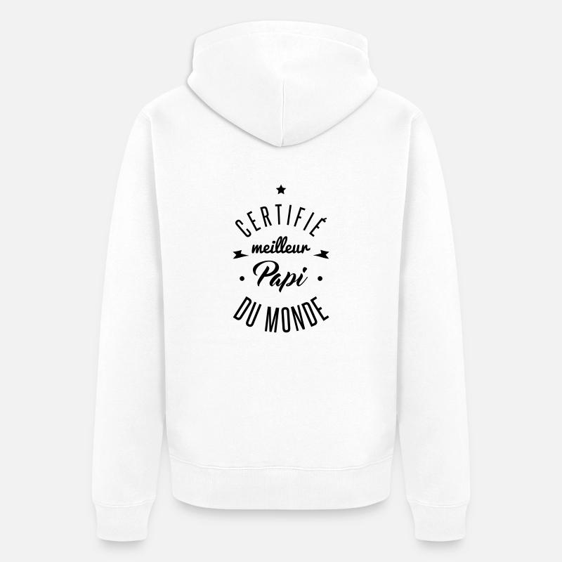certifié meilleur papi - Veste à capuche bio Premium Unisexe - blanc