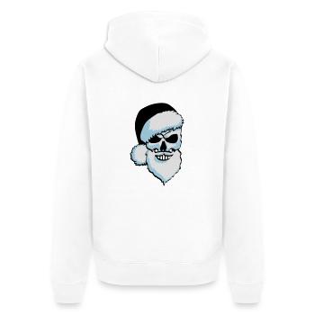 Totenschädel Weihnachtsmann - Unisex Premium Bio Zip Hoodie - Weiß - Hinten - Thijin (182cm)