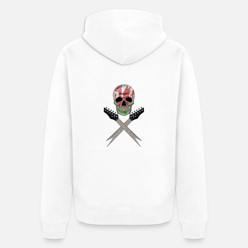 Pays de Galles Roches 001 - Veste à capuche bio Premium Unisexe - blanc
