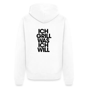 I grill what I want - Unisex Premium Organic Zip Hoodie - white - Back - Thijin (182cm)