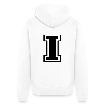 i - Unisex Premium Bio Zip Hoodie - Weiß - Hinten - Thijin (182cm)