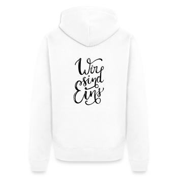 Liebe Jahrestag Hochzeitstag Spruch Partner - Unisex Premium Bio Zip Hoodie - Weiß - Hinten - Thijin (182cm)
