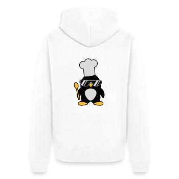 Cool Penguin Chef - Unisex Premium Organic Zip Hoodie - white - Back - Thijin (182cm)