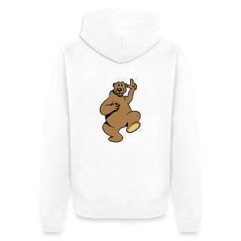 Bear happy funny - Unisex Premium Organic Zip Hoodie - white - Back - Thijin (182cm)