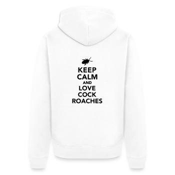 Kakerlake - Unisex Premium Bio Zip Hoodie - Weiß - Hinten - Thijin (182cm)