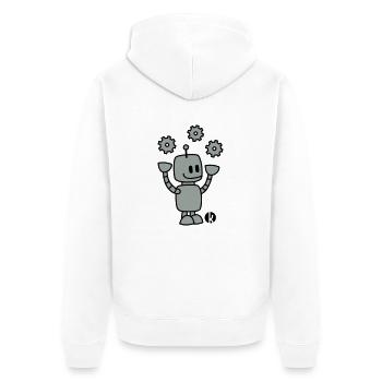 Happy Robot (2c) - Veste à capuche bio Premium Unisexe - blanc - Dos - Thijin (182cm)