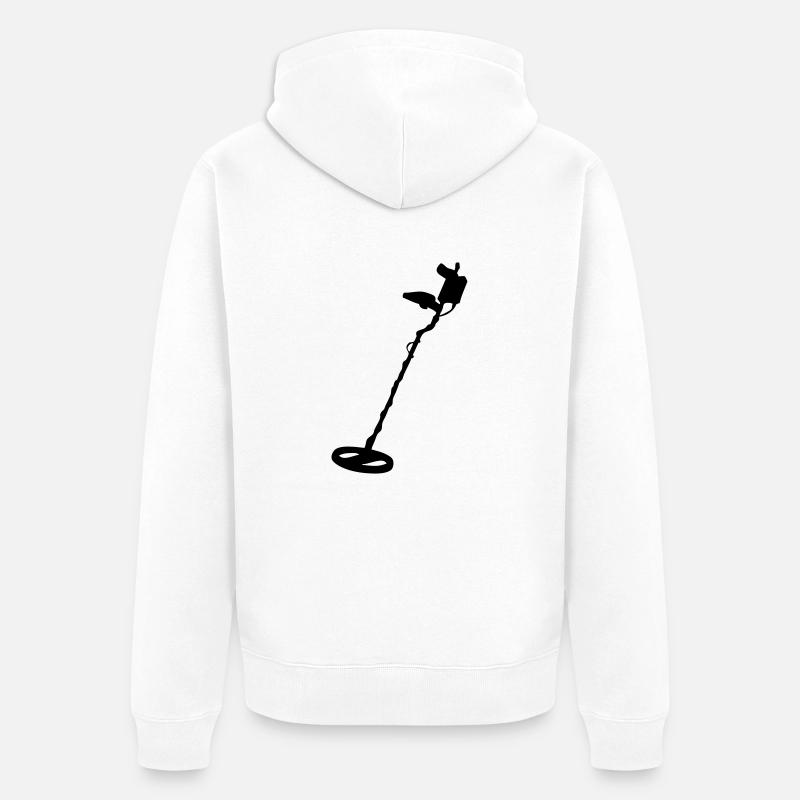 dessin détecteur de métaux - Veste à capuche bio Premium Unisexe - blanc