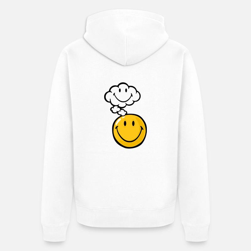 Smiley Thought - Veste à capuche bio Premium Unisexe - blanc