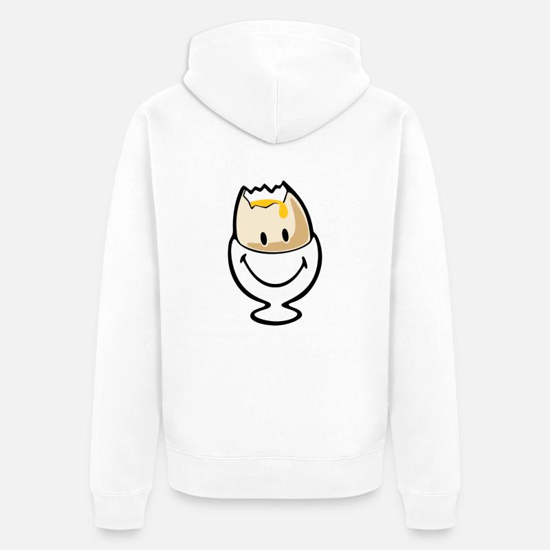 Smiley Egg - Premium økologisk unisex-hettejakke - hvit