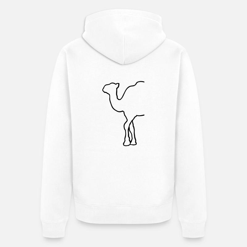 Camel - Kamel - Dromedar - Unisex Premium Bio Zip Hoodie - Weiß