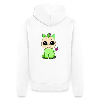 Kleines Einhorn - Unisex Premium Bio Zip Hoodie - Weiß - Hinten - Thijin (182cm)