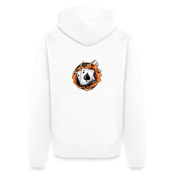 Karten Poker Spielen - Unisex Premium Bio Zip Hoodie - Weiß - Hinten - Thijin (182cm)