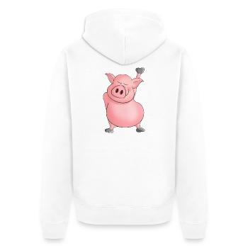 porc - Veste à capuche bio Premium Unisexe - blanc - Dos - Thijin (182cm)
